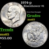 1974-p Eisenhower Dollar 1 Grades GEM Unc