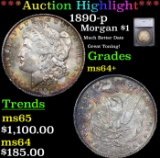 ***Auction Highlight*** 1890-p Morgan Dollar $1 Graded ms64 By SEGS (fc)