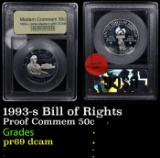 Proof 1993-s Bill of Rights Silver Modern Commem Half Dollar 50c Graded GEM++ Proof Deep Cameo By US