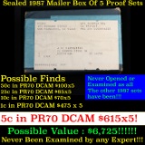 Original sealed box 5- 1987 United States Mint Proof Sets.