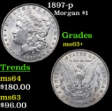 1897-p Morgan Dollar $1 Grades Select+ Unc