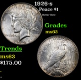 1926-s Peace Dollar $1 Grades Select Unc