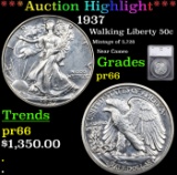 Proof ***Auction Highlight*** 1937 Walking Liberty Half Dollar 50c Graded pr66 By SEGS (fc)