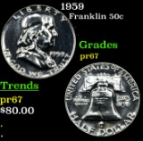 Proof 1959 Franklin Half Dollar 50c Grades GEM++ Proof
