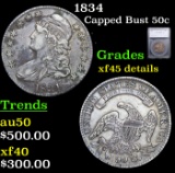 1834 Capped Bust Half Dollar 50c Graded xf45 details By SEGS