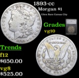 1893-cc Morgan Dollar $1 Graded vg10 By SEGS