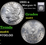 1891-s Morgan Dollar $1 Graded ms64 By SEGS