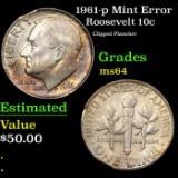 1961-p Roosevelt Dime Mint Error 10c Grades Choice Unc