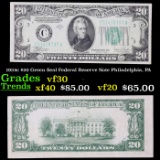 1934C $20 Green Seal Federal Reserve Note Philadelphia, PA Grades vf++