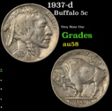 1937-d Buffalo Nickel 5c Grades Choice AU/BU Slider