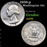 1939-p Washington Quarter 25c Grades Choice AU/BU Slider