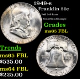 1949-s Franklin Half Dollar 50c Grades GEM FBL