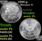 1886-p Morgan Dollar $1 Grades Choice Unc+ PL