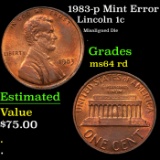 1983-p Lincoln Cent Mint Error 1c Grades Choice Unc RD