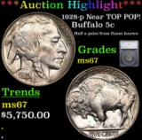 ***Auction Highlight*** 1928-p Buffalo Nickel Near TOP POP! 5c Grades GEM++ Unc By SEGS (fc)