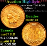 ***Auction Highlight*** 1905 Indian Cent Near TOP POP! 1c Graded ms66+ rd By SEGS (fc)
