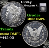 1889-p Morgan Dollar $1 Grades Select Unc DMPL By SEGS