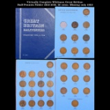Virtually Complete Whitman Great Britian Half-Pennies Folder 1902-1936, 36 coins. Missing only 1902.
