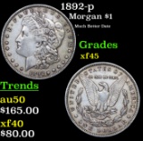 1892-p Morgan Dollar $1 Grades xf+