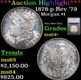 ***Auction Highlight*** 1878-p Rev '79 Morgan Dollar $1 Graded ms64+ by SEGS (fc)