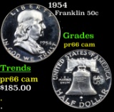 Proof 1954 Franklin Half Dollar 50c Grades GEM+ Proof Cameo