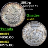 1891-p Morgan Dollar $1 Grades Select+ Unc