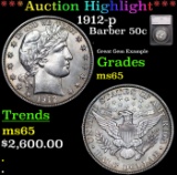 ***Auction Highlight*** 1912-p Barber Half Dollars 50c Graded ms65 By SEGS (fc)