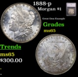 1888-p Morgan Dollar $1 Graded ms65 By SEGS