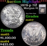 ***Auction Highlight*** 1878-p 7tf Morgan Dollar $1 Graded ms64+ By SEGS (fc)