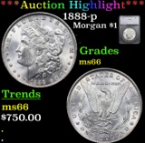 ***Auction Highlight*** 1888-p Morgan Dollar $1 Graded ms66 By SEGS (fc)