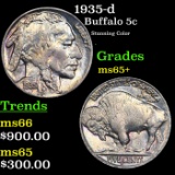 1935-d Buffalo Nickel 5c Grades GEM+ Unc