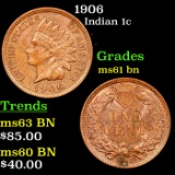 1906 Indian Cent 1c Grades Unc+ BN