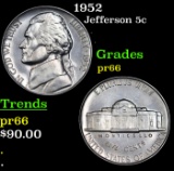 Proof 1952 Jefferson Nickel 5c Grades GEM+ Proof