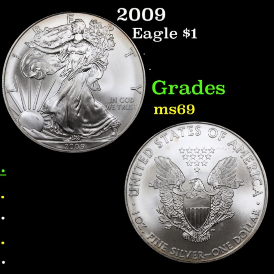 2009 Silver Eagle Dollar $1 Grades ms69