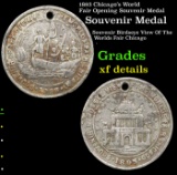 1893 Chicago's World Fair Opening Souvenir Medal Grades xf details