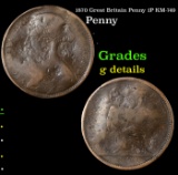 1870 Great Britain Penny 1P KM-749 Grades g details