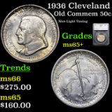 1936 Cleveland Old Commem Half Dollar 50c Graded ms65+ By SEGS