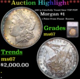 ***Auction Highlight*** 1887-p Colorfully Toned Morgan Dollar Near TOP POP! $1 Graded ms67 By SEGS (
