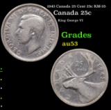 1943 Canada 25 Cent 25c KM-35 Grades Select AU