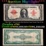 ***Auction Highlight*** **Star Note** 1923 $1 Large Size Red Seal Legal Tender Note Fr-40 Grades vf+