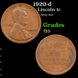 1920-d Lincoln Cent 1c Grades f+
