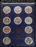 2005 Statehood Quarter Mint Set in a 10 Coin slot display case by United State Commemorative Gallery