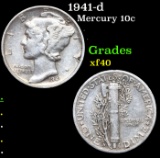1941-d Mercury Dime 10c Grades xf
