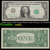 1963B $1 'Barr Note' Federal Reserve Note (Chicago, IL) FR-1902G Grades Gem CU