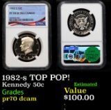 Proof NGC 1982-s Kennedy Half Dollar TOP POP! 50c Graded pr70 dcam By NGC