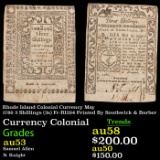 Rhode Island Colonial Currency May 1786 3 Shillings (3s) Fr-RI294 Printed By Southwick & Barber Grad