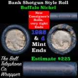 Buffalo Nickel Shotgun Roll in Old Bank Style 'Bell Telephone'  Wrapper 1925 & D Mint Ends