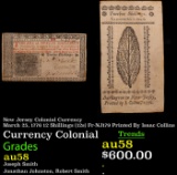 New Jersey Colonial Currency March 25, 1776 12 Shillings (12s) Fr-NJ179 Printed By Isaac Collins Gra