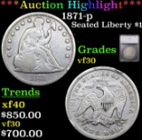 ***Auction Highlight*** 1871-p Seated Liberty Dollar $1 Graded vf30 By SEGS (fc)