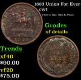 1863 Union For Ever Civil War Token 1c Grades xf details